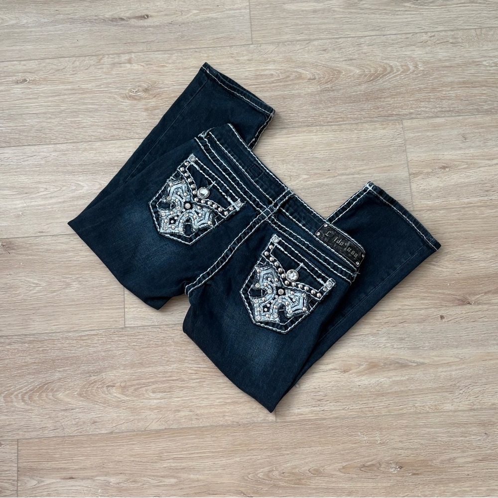 L.A Idol Y2K Mcbling Capri Dark Wash Jeans Size 11
